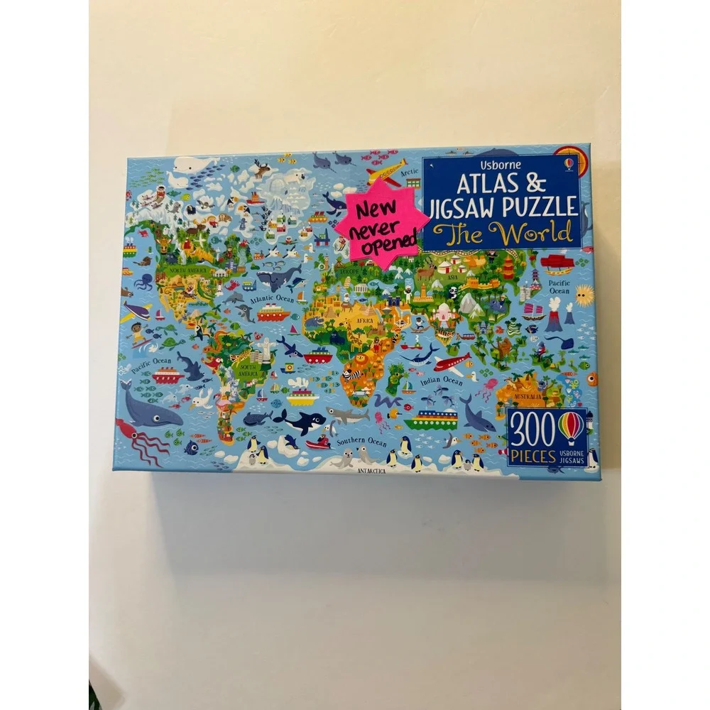 NEW Usborne Jigsaw Puzzle The World 300 Pieces Educational Map geography